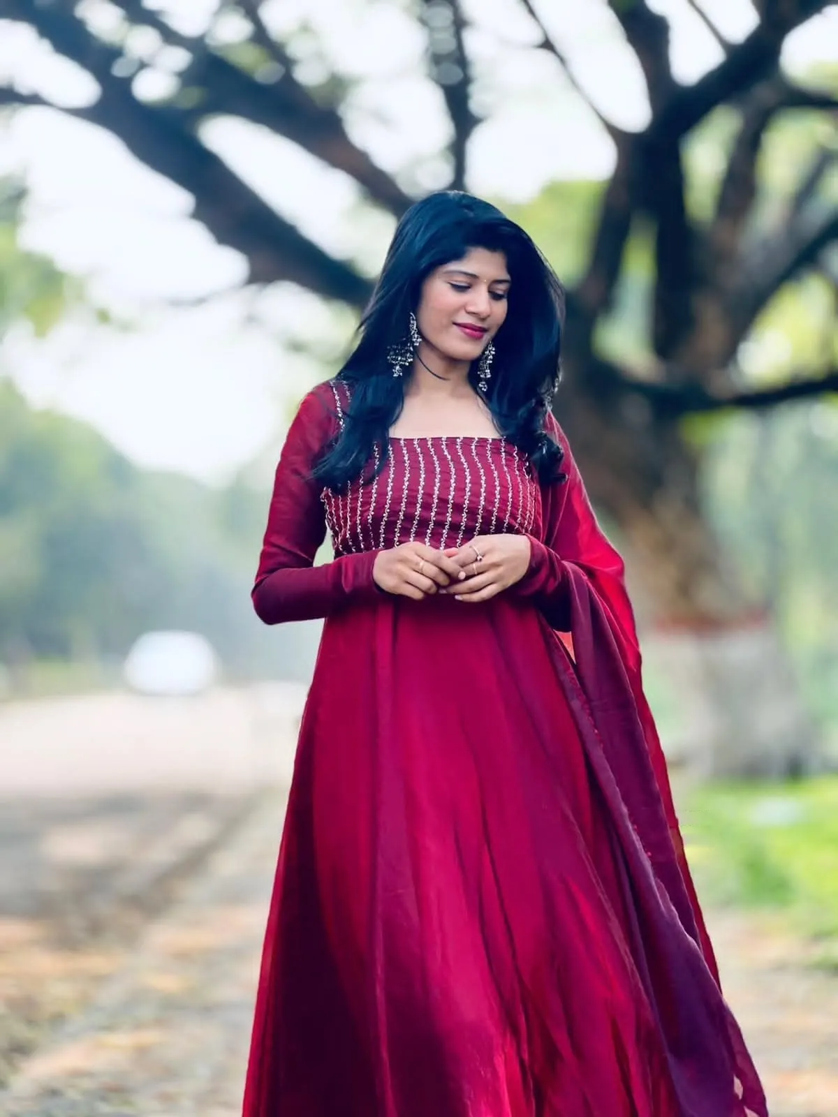 Miyara Sparkling Georgette Saree Style Anarkali Salwar